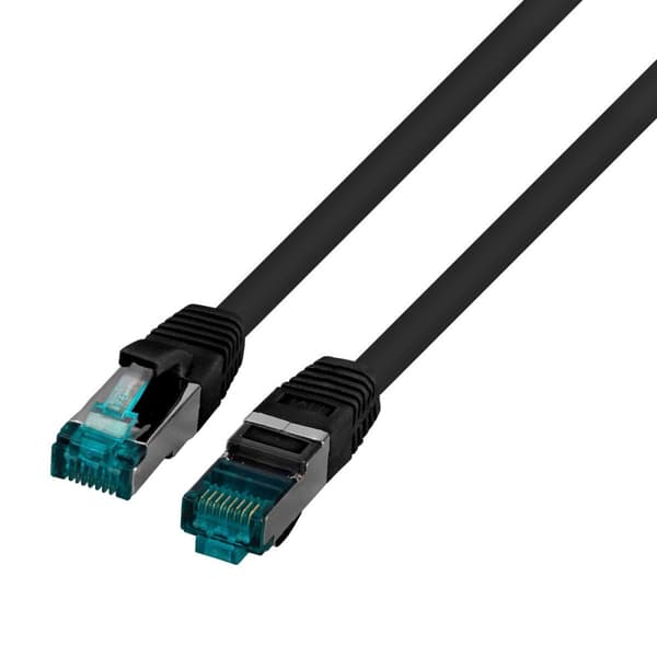 Patchkabel RJ45 S/FTP kat. 6A LSZH sort 2m
