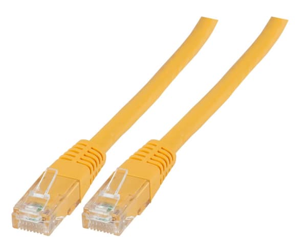 Patchkabel RJ45 U/UTP kat. 6 PVC CCA gul 0,25m