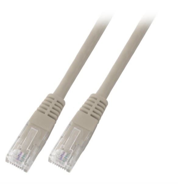 Patchkabel RJ45 U/UTP kat. 5e PVC CCA grå 1m