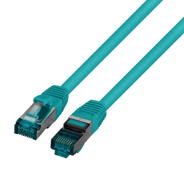 Patchkabel RJ45 S/FTP kat. 6A LSZH grön 0,5m