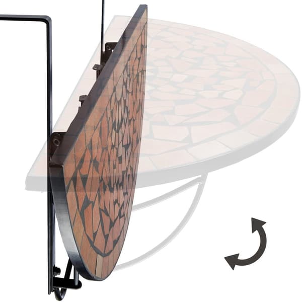 Sammenklappeligt altanbord Mosaik 75x65x62cm - terrakotta