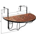 Miniatyrbillede 6 af 6: Sammenklappeligt altanbord Mosaik 75x65x62cm - terrakotta