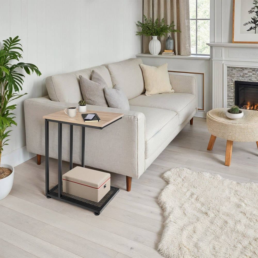 Sidobord Eton - Industriellt lätt trä, ek Sonoma