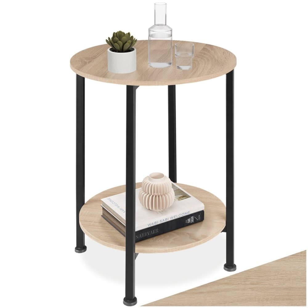 Sidobord Ballina - Industriellt lätt trä, ek Sonoma