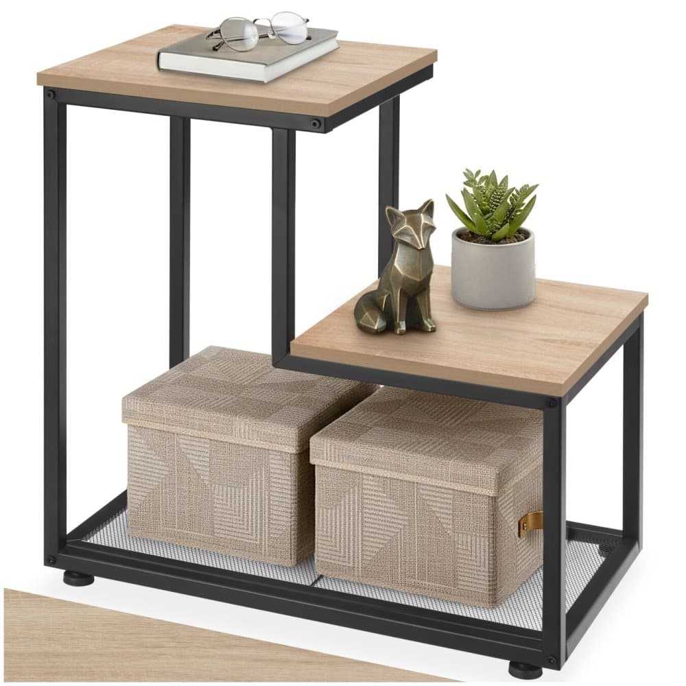 Sängbordet Halifax - Industriellt lätt trä, ek Sonoma