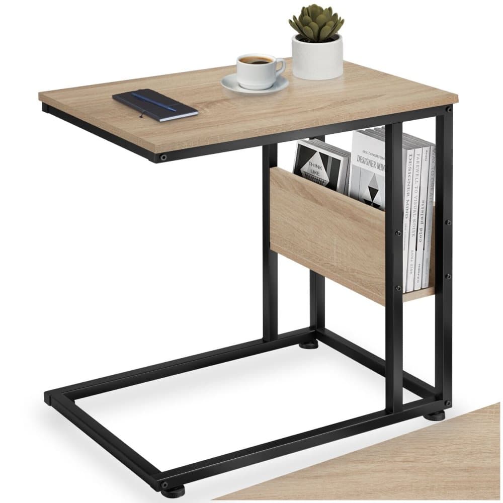 Sängbord Wigan - Industriellt lätt trä, ek Sonoma