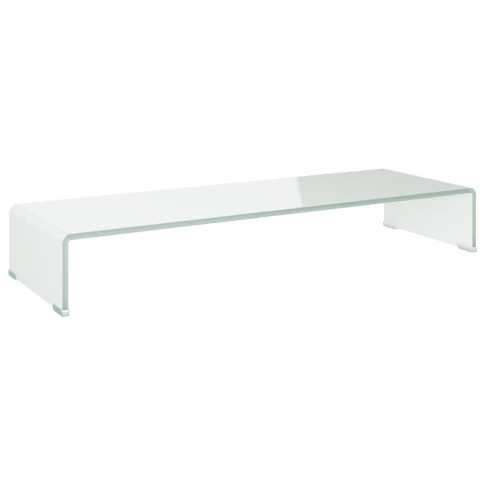 TV-bord glas vit 90x30x13 cm