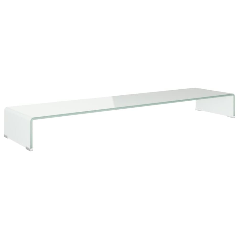 TV-bord glas vit 120x30x13 cm