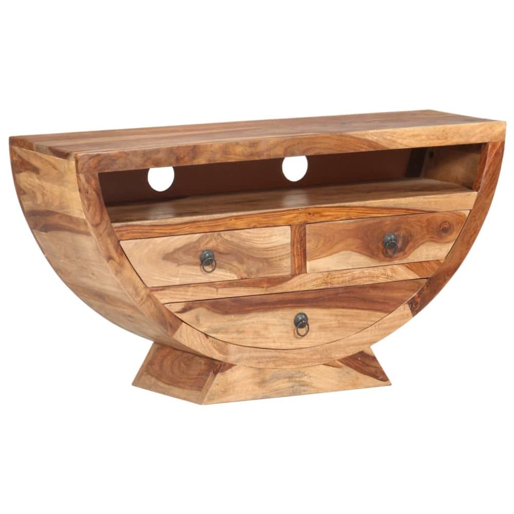 TV-bänk 100x30x52 cm massivt sheshamträ