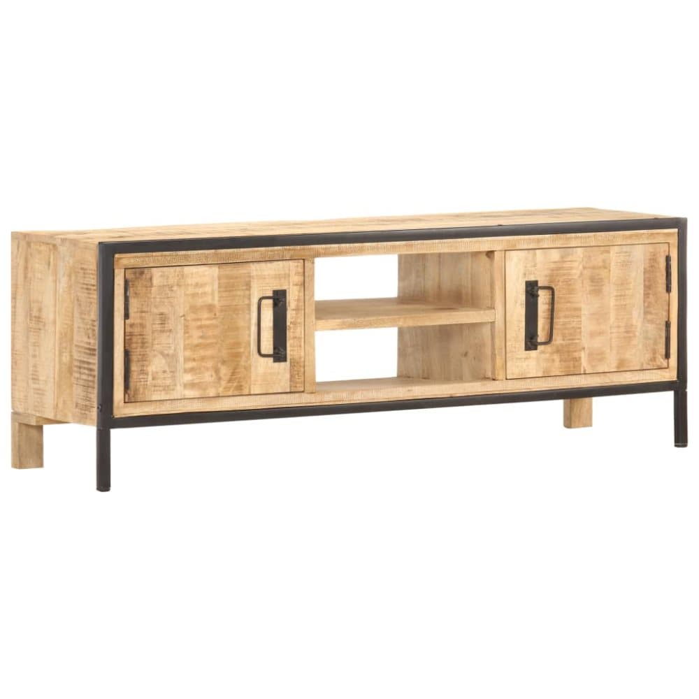 TV-bänk 120x30x40 cm massivt grovt mangoträ