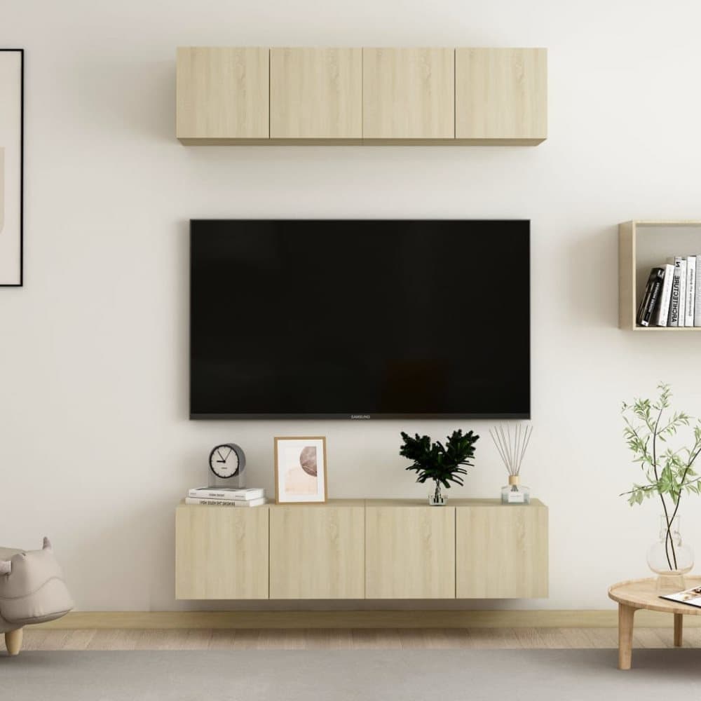 TV-skåp 4 st sonoma-ek 60x30x30 cm spånskiva