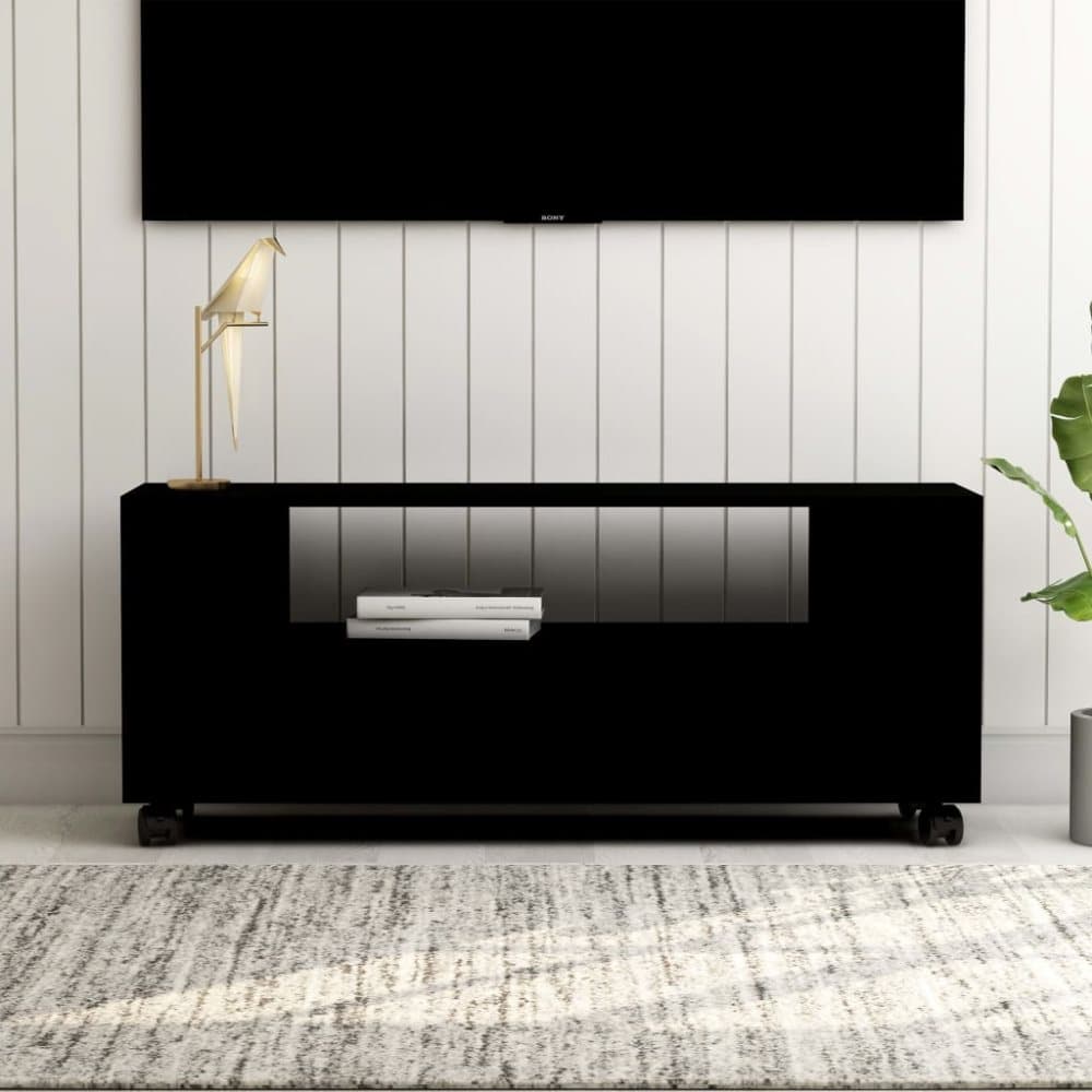 TV-bänk svart 120x35x43 cm spånskiva