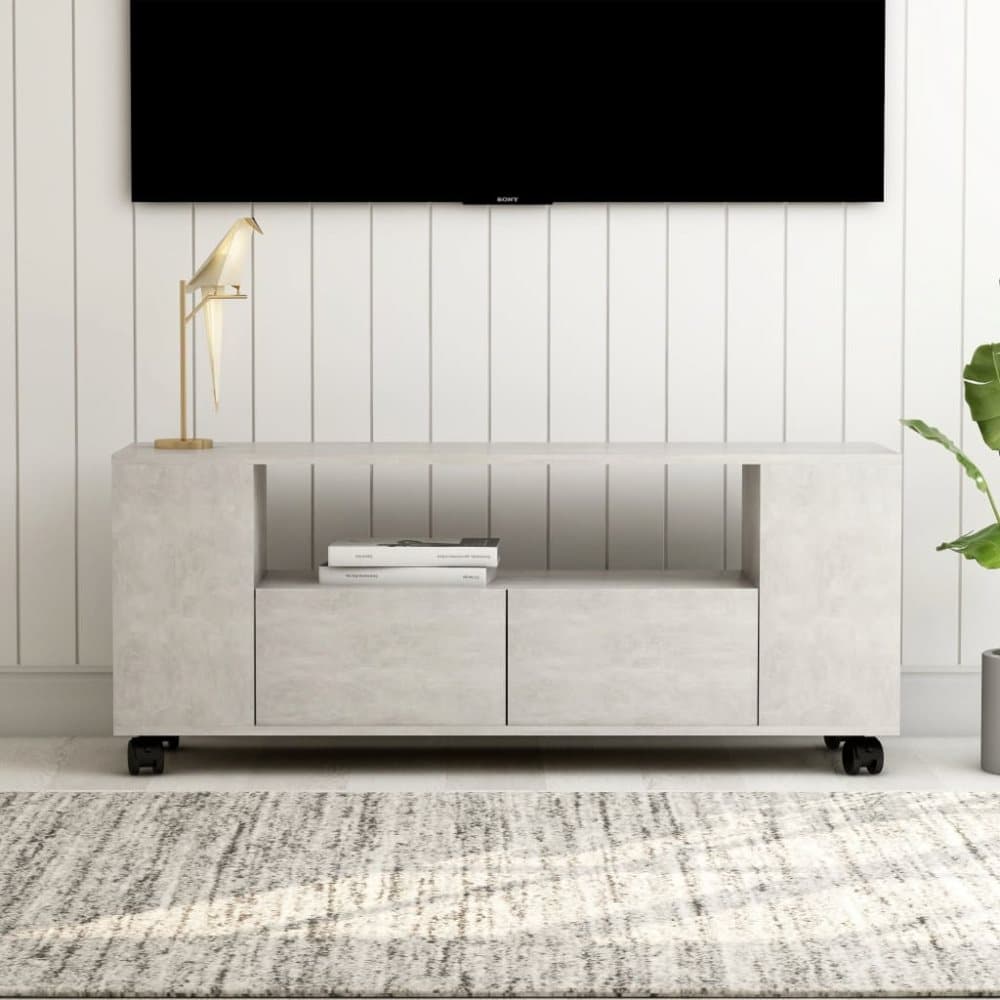 TV-bänk betonggrå 120x35x43 cm spånskiva