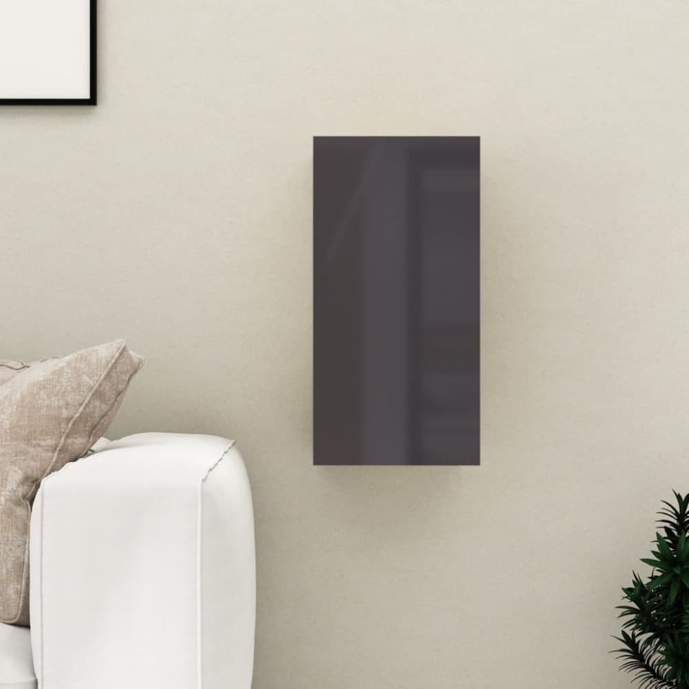TV-skåp grå högglans 30,5x30x60 cm spånskiva