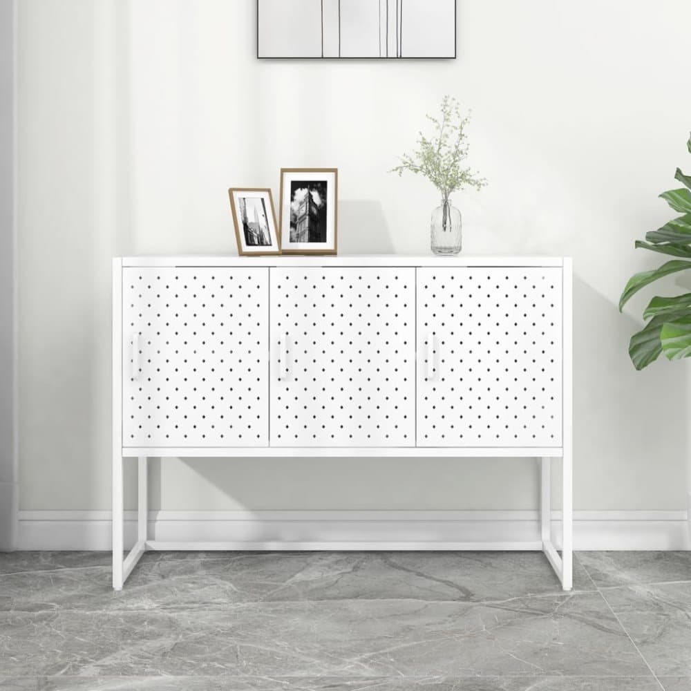 Skänk vit 105x35x75 cm stål