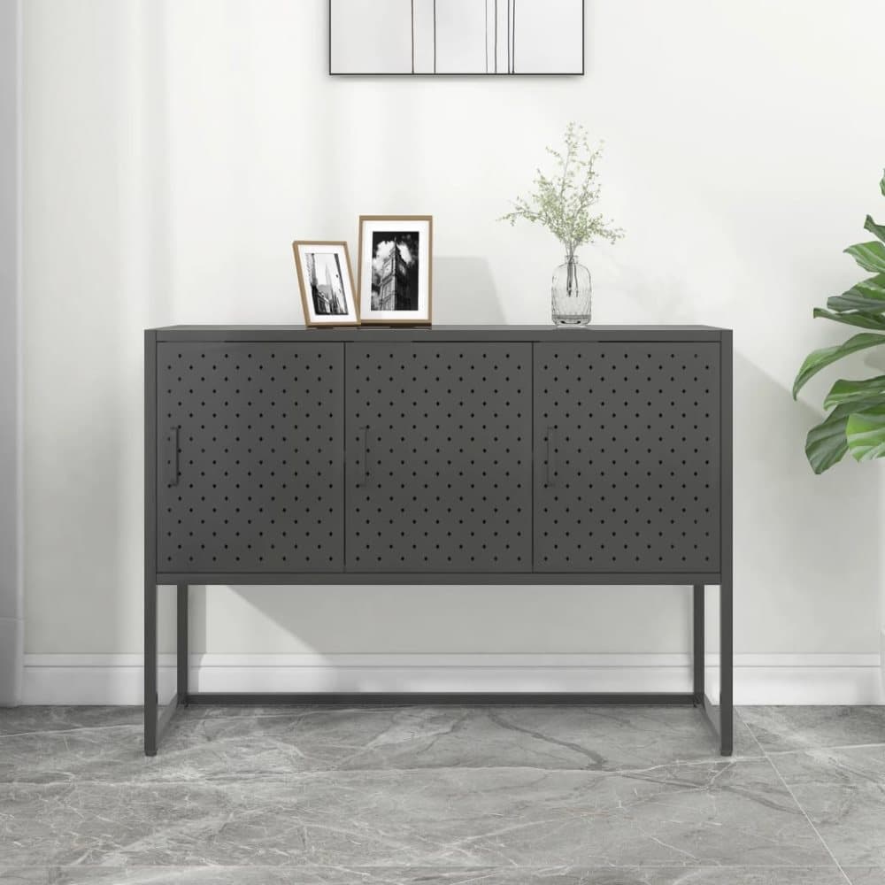 Skänk antracit 105x35x75 cm stål