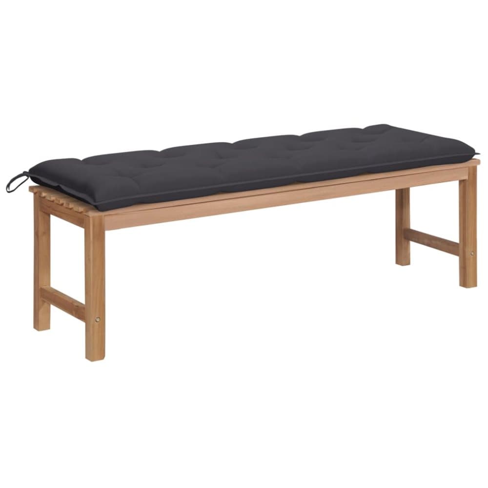 Trädgårdsbänk med antracit dyna 150 cm massiv teak