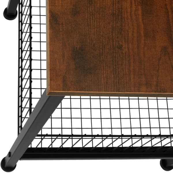 Sidebord Grimsby 40x40x55,5cm - Industrielt mørkt træ, rustikt