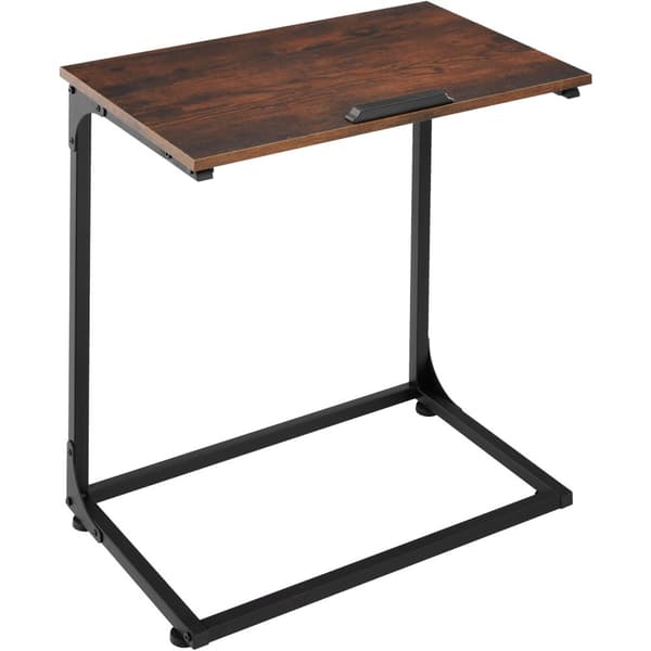 Sidebord Ruston 55x35x66,5cm - Industrielt mørkt træ, rustikt
