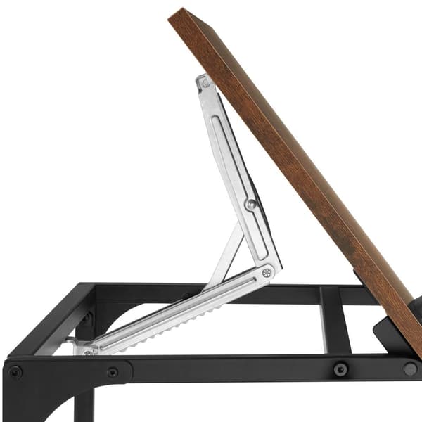 Sidebord Ruston 55x35x66,5cm - Industrielt mørkt træ, rustikt