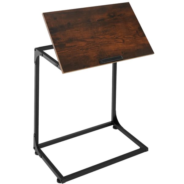 Sidebord Ruston 55x35x66,5cm - Industrielt mørkt træ, rustikt