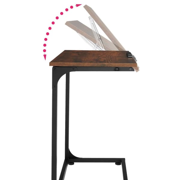Sidobord med tippbar skiva Ruston 55x35x66,5cm - Industriellt mörkt trä, rustikt