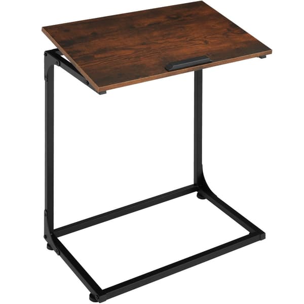Sidobord med tippbar skiva Ruston 55x35x66,5cm - Industriellt mörkt trä, rustikt