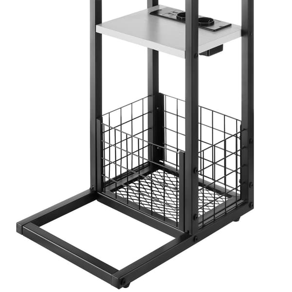 Computerbord Rhea, C-form, med ladestation - hvid
