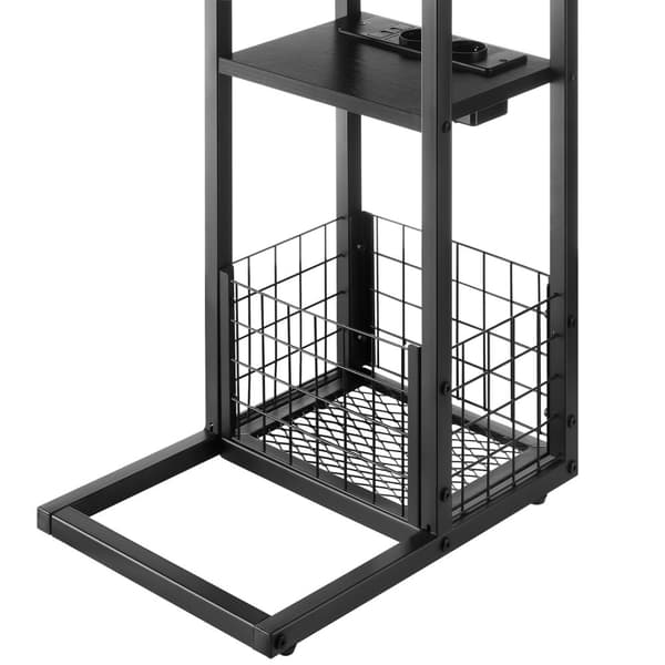 Computerbord Rhea, C-form, med ladestation - sort