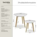 Miniatyrbild 6 av 7: 2-delat set sidobord Skaland med träben - brun/vit