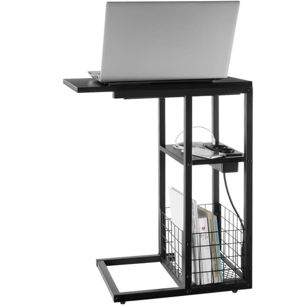 Datorbord Rhea, C-form, med laddstation - svart