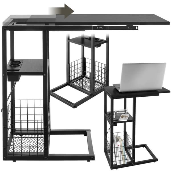 Datorbord Rhea, C-form, med laddstation - svart