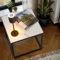 Miniatyrbild 3 av 9: Kvadratiskt sidobord Alysia i marmor - svart/vit