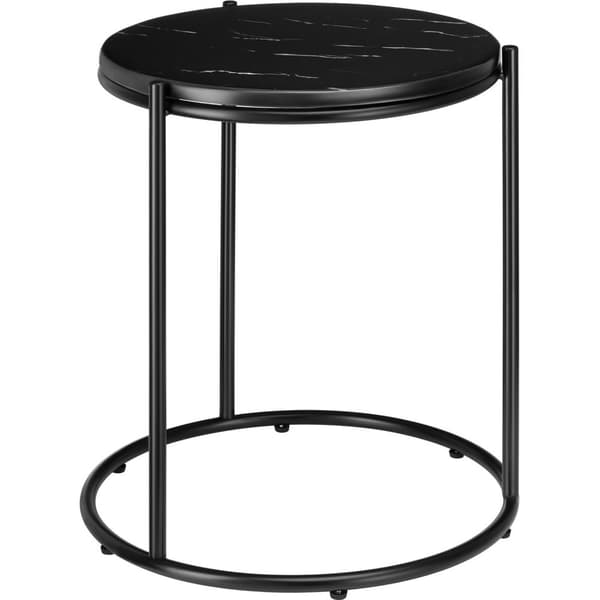 Sidebord Ellsa, marmorplade, stålramme - sort/sort,pr. stk.