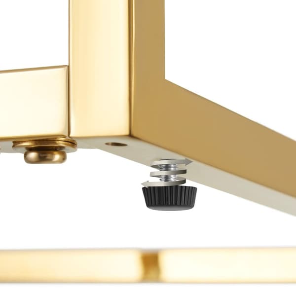 Marmor sidebord Alysia, kvadratisk - hvid/guld