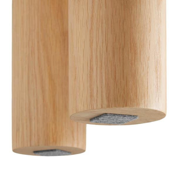 Sidobord Sisi, rund design av massivt trä - Ljus ek