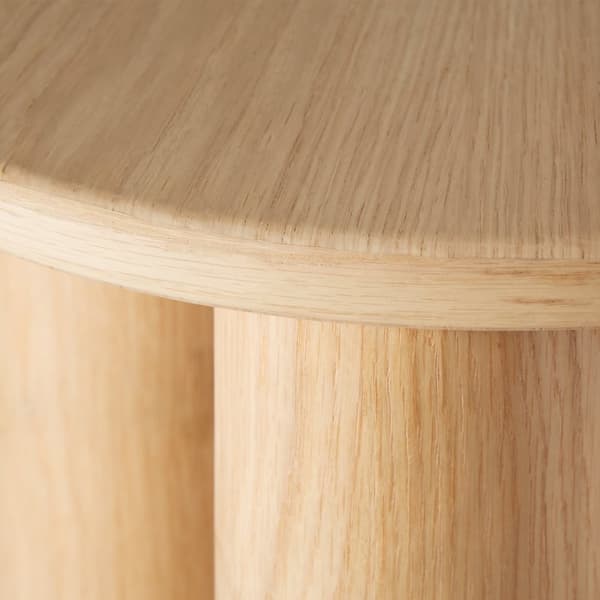 Rundt sidebord Sisi, ben af massivt træ - Lys eg