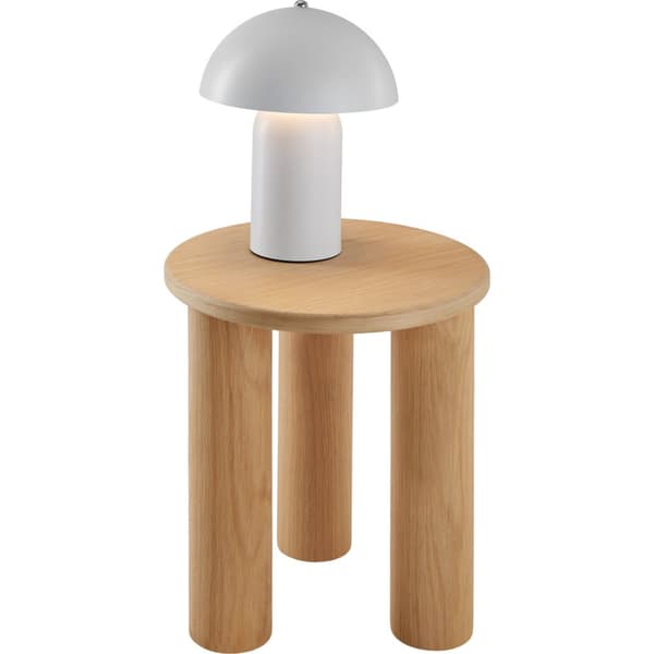 Rundt sidebord Sisi, ben af massivt træ - Lys eg