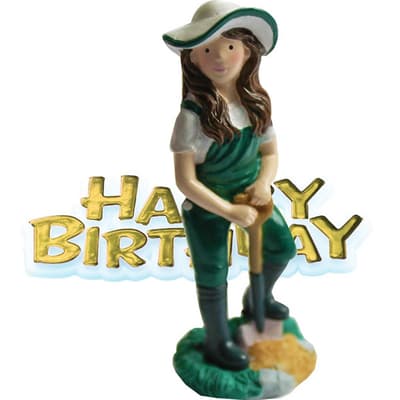 Creative Party Female Gardener & Motto Cake Topper