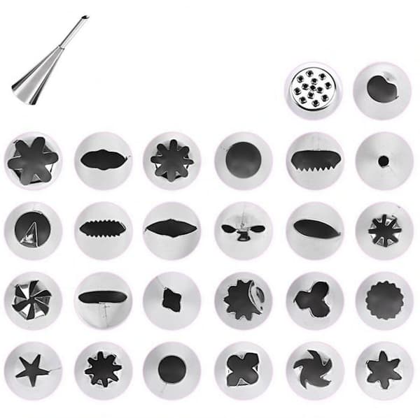 Tyllset - 27st Spritstyllar, spritspåse & koppling - Cake tool