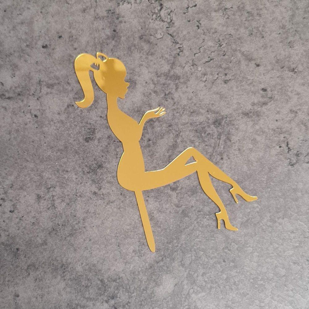1st Flicka Guld Cake Topper