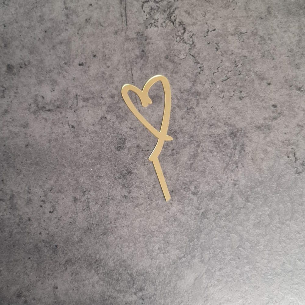 1st Litet Hjärta Guld Cake Topper