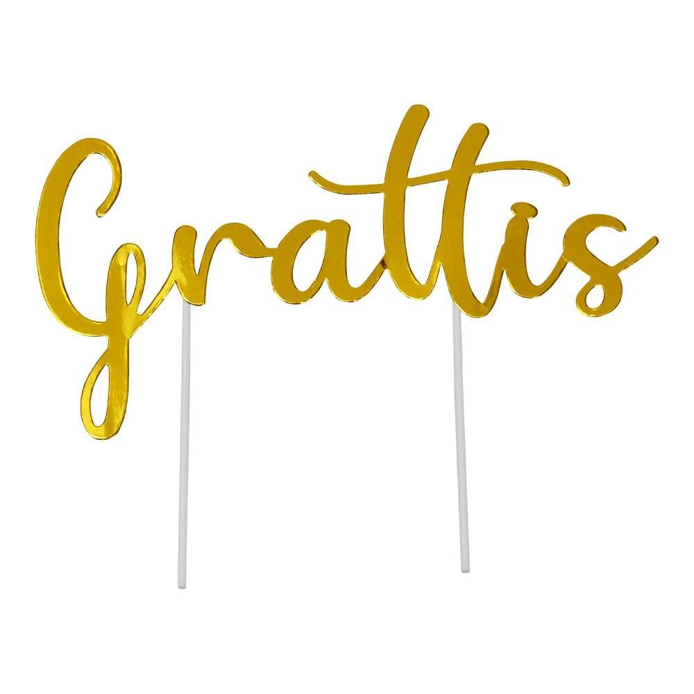 Grattis Gold Cake Topper 1st