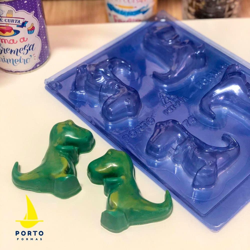 Släta Mini Dinosaurier 3-Parts Mold Portoformas