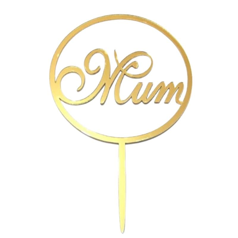 Mum Cake Topper Guld - 1 st