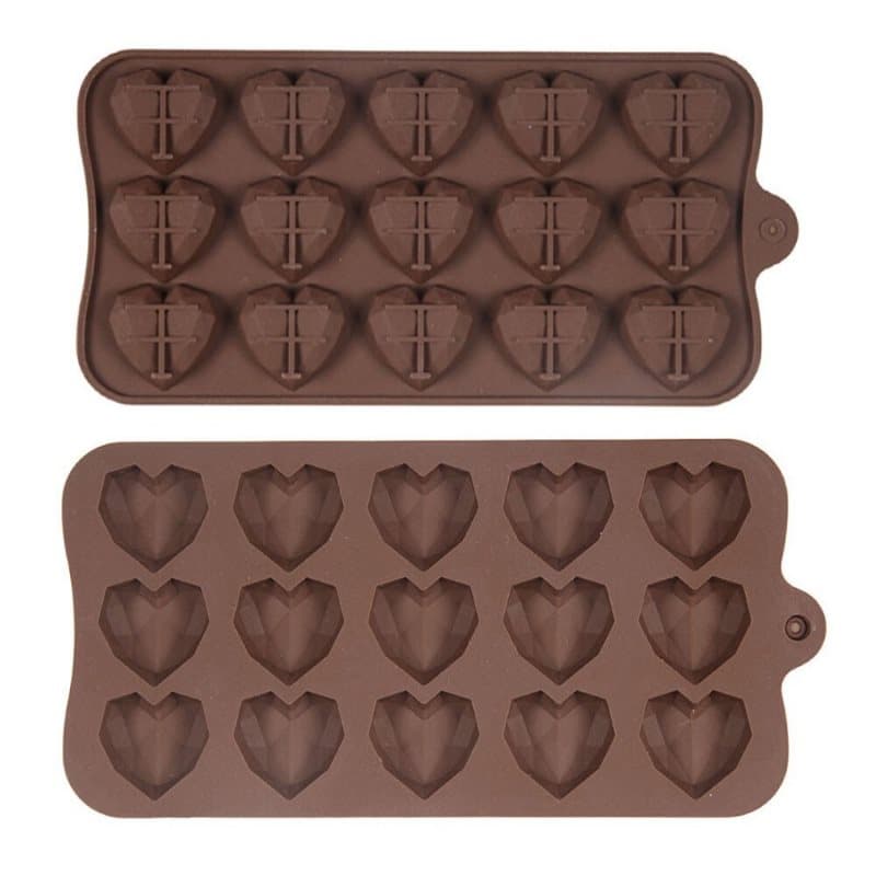 Silikonform Mini Geo Hearts Hjärtform
