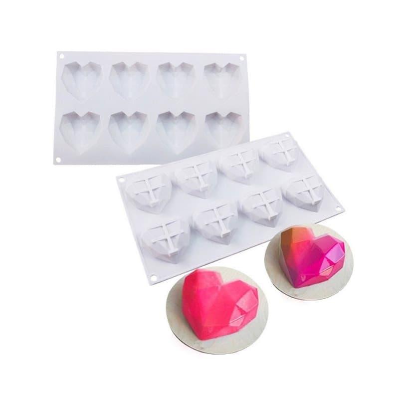 Silikonform Geo Hearts Hjärtform