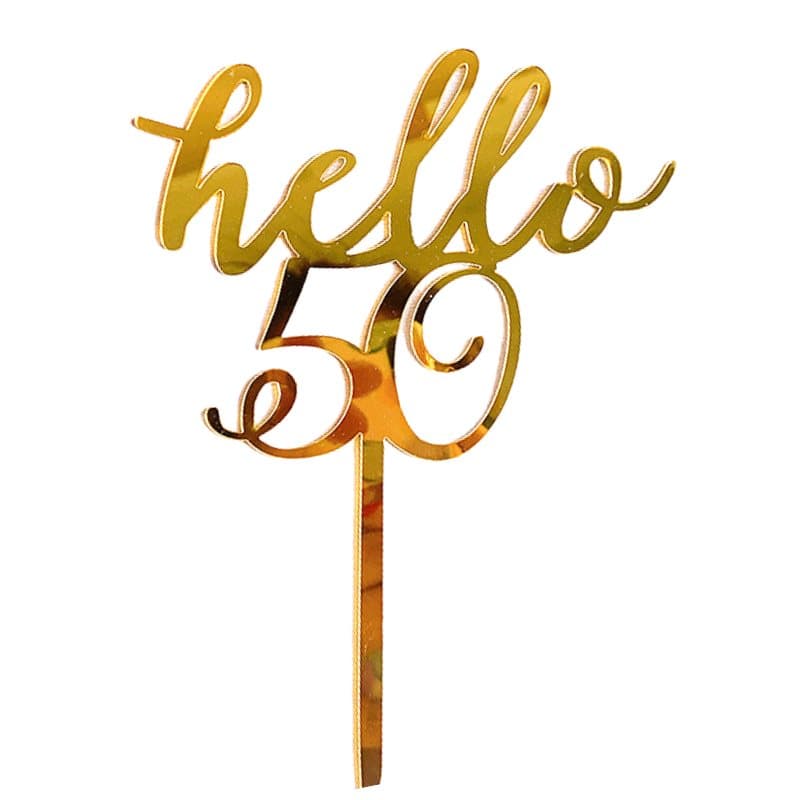 Hello 50 Cake Topper - 1st