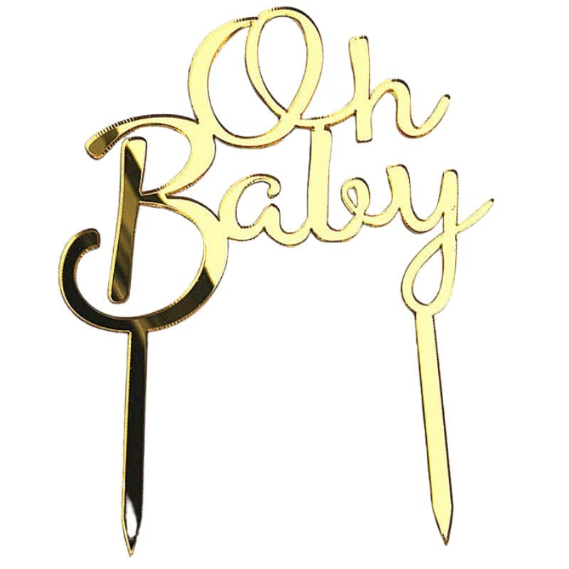 Oh Baby Cake Topper Guld - 1st