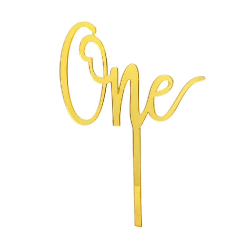 One Cake Topper Guld - 1st